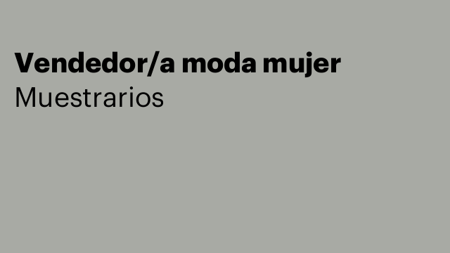 Vendedor/a moda mujer