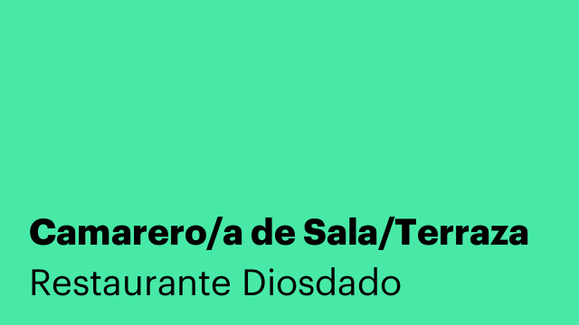 Camarero/a de Sala/Terraza