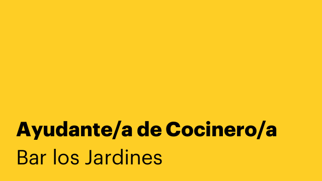 Ayudante/a de Cocinero/a