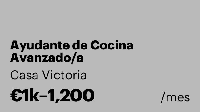 Ayudante de Cocina Avanzado/a