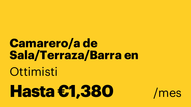 Camarero/a de Sala/Terraza/Barra en torremolinos