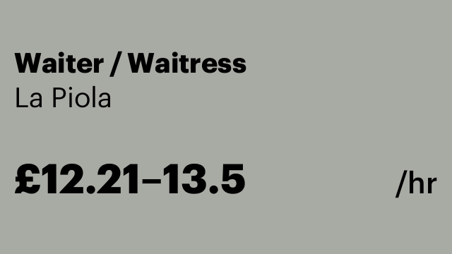 Waiter / Waitress