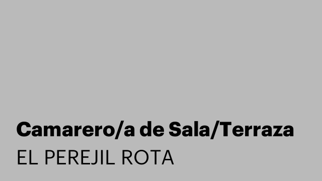 Camarero/a de Sala/Terraza