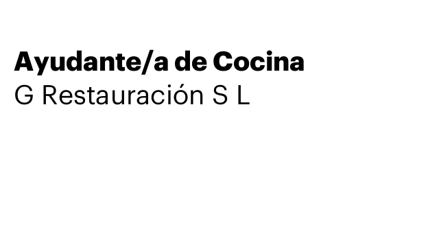 Ayudante/a de Cocina