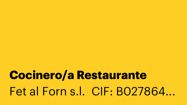 Cocinero/a Restaurante