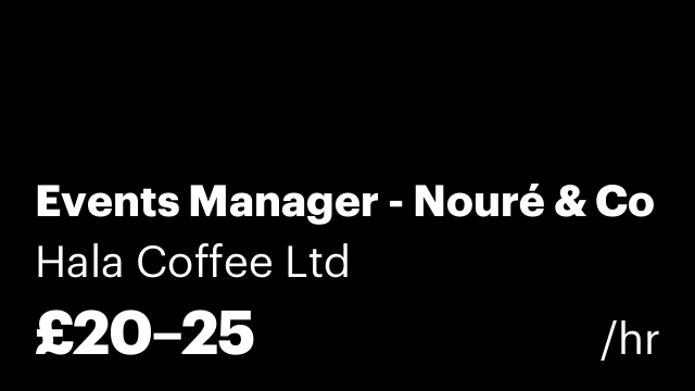 Events Manager - Nouré & Co