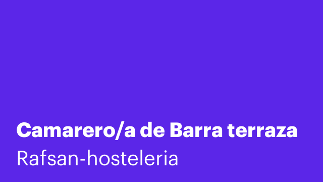 Camarero/a de Barra terraza