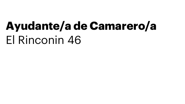Ayudante/a de Camarero/a