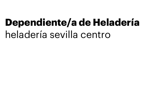 Dependiente/a de Heladería