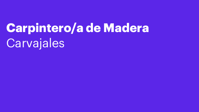 Carpintero/a de Madera