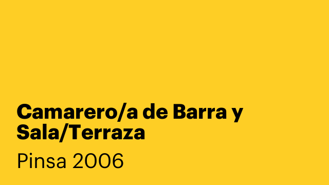 Camarero/a de Barra y Sala/Terraza