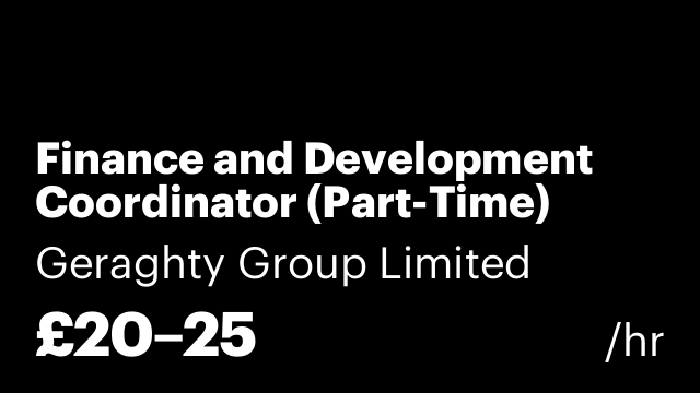 Finance and Development Coordinator (Part-Time)