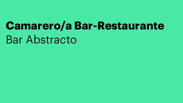 Camarero/a Bar-Restaurante