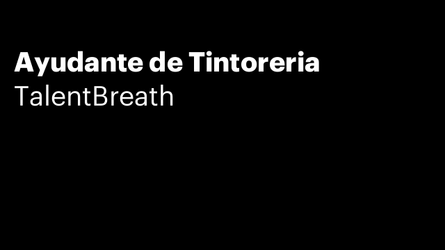 Ayudante de Tintoreria