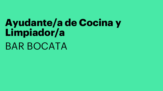 Ayudante/a de Cocina y Limpiador/a