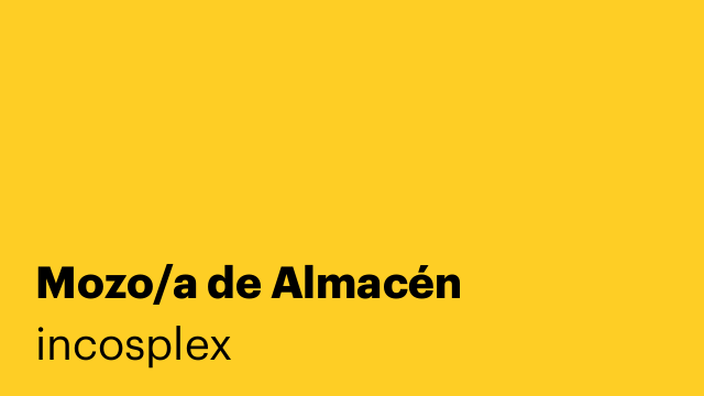 Mozo/a de Almacén