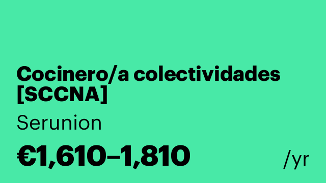 Cocinero/a colectividades [SCCNA]