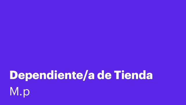 Dependiente/a de Tienda