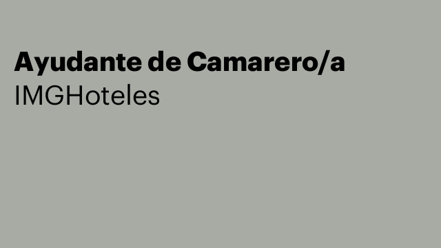 Ayudante de Camarero/a