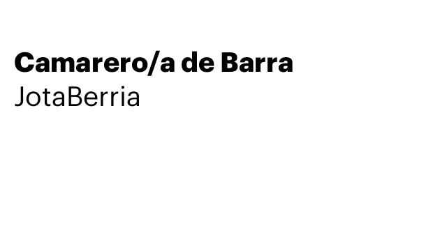 Camarero/a de Barra