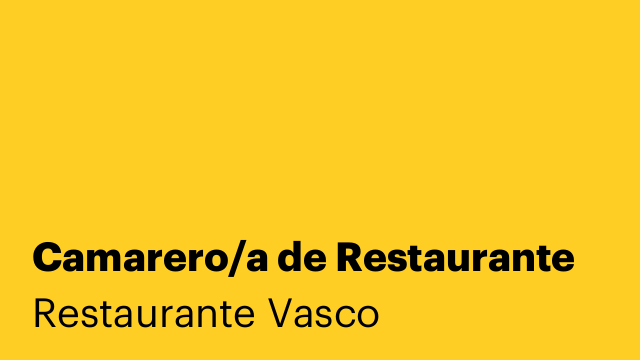 Camarero/a de Restaurante