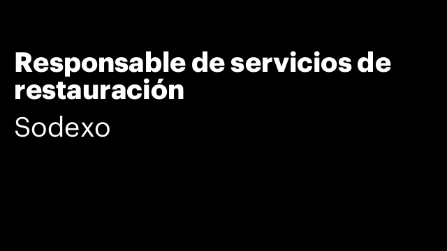 Responsable de servicios de restauración