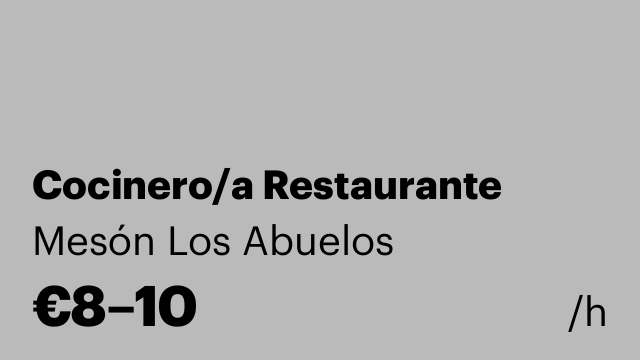 Cocinero/a Restaurante