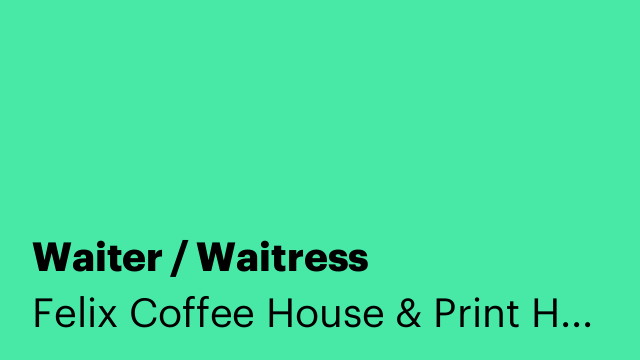 Waiter / Waitress