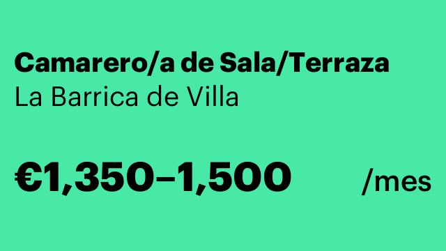 Camarero/a de Sala/Terraza