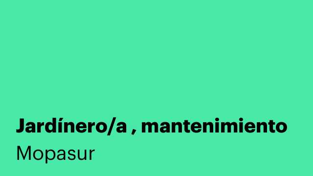 Jardínero/a , mantenimiento