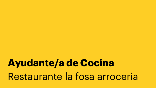 Ayudante/a de Cocina