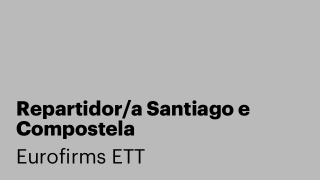 Repartidor/a Santiago e Compostela