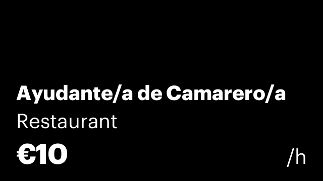 Ayudante/a de Camarero/a