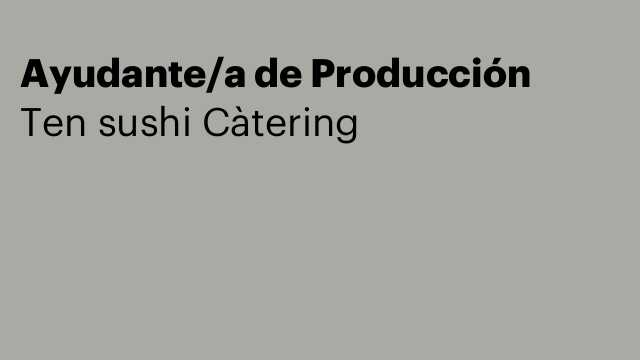 Ayudante/a de Producción