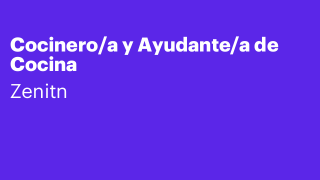 Cocinero/a y Ayudante/a de Cocina