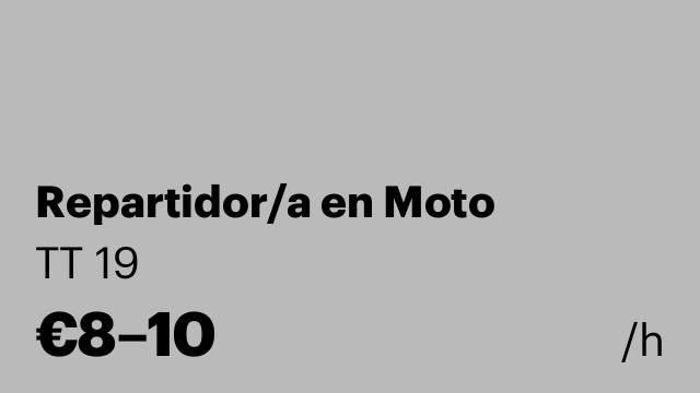 Repartidor/a en Moto