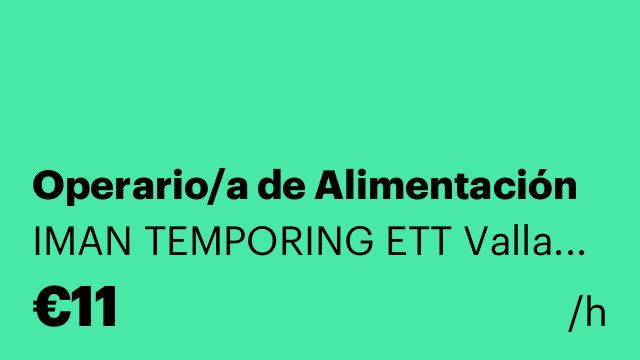 Operario/a de Alimentación