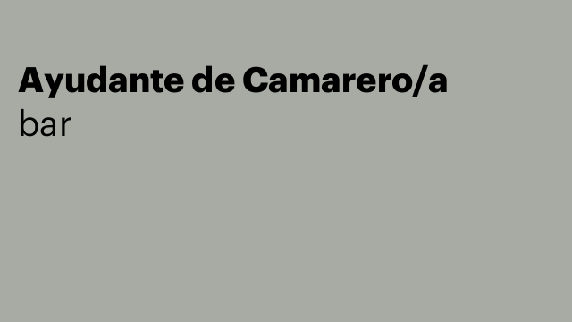 Ayudante de Camarero/a