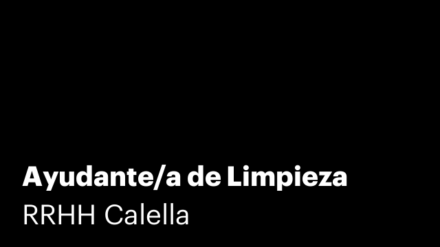 Ayudante/a de Limpieza