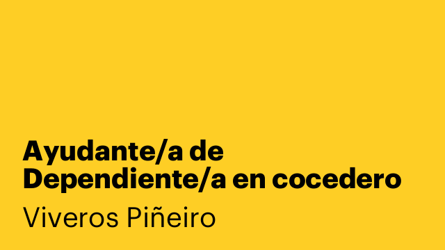 Ayudante/a de Dependiente/a en cocedero de mariscos