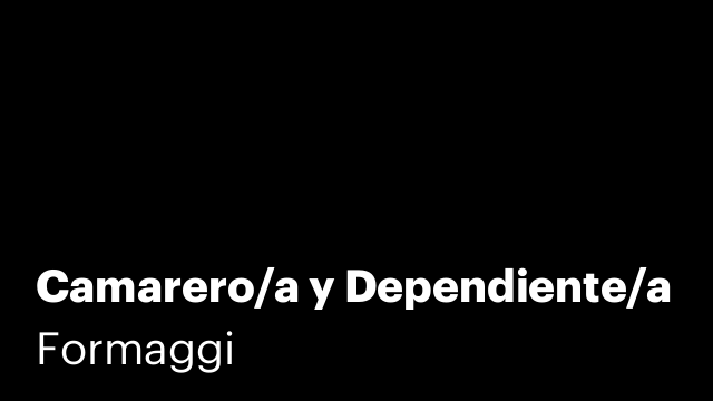 Camarero/a y Dependiente/a