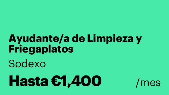 Ayudante/a de Limpieza y Friegaplatos