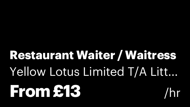 Restaurant Waiter / Waitress