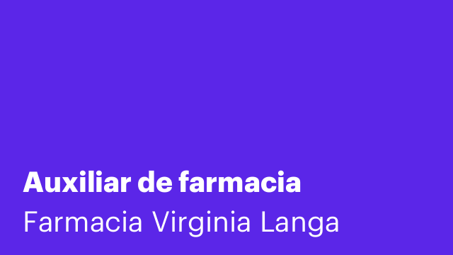 Auxiliar de farmacia