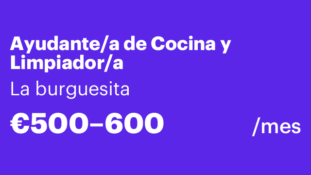 Ayudante/a de Cocina y Limpiador/a