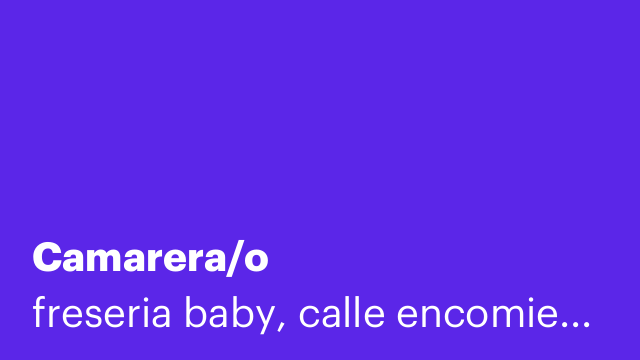 Camarera/o