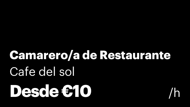 Camarero/a de Restaurante