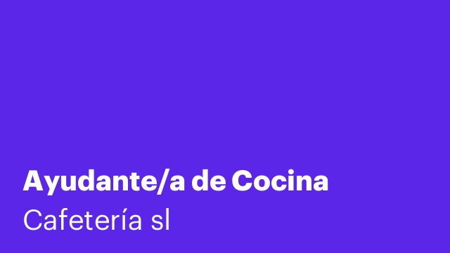 Ayudante/a de Cocina