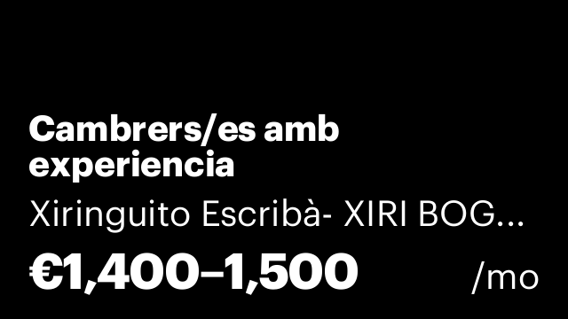 Cambrers/es amb experiencia