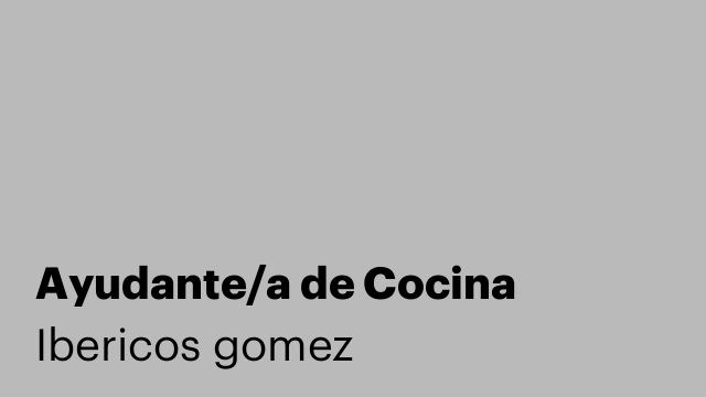 Ayudante/a de Cocina